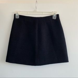 MANGO black tweed mini skirt, thick material lined with silk slip